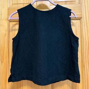 Vintage Eileen Fisher Classic Black Sleeveless Top size M
